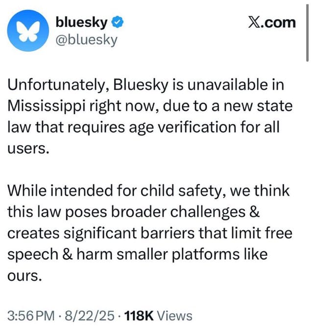 Mississippi's Age Verification Law and the Bluesky Standoff: A Critical Analysis