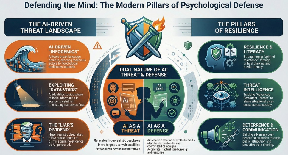 Psychological Defence and the Evolution of Information Influence